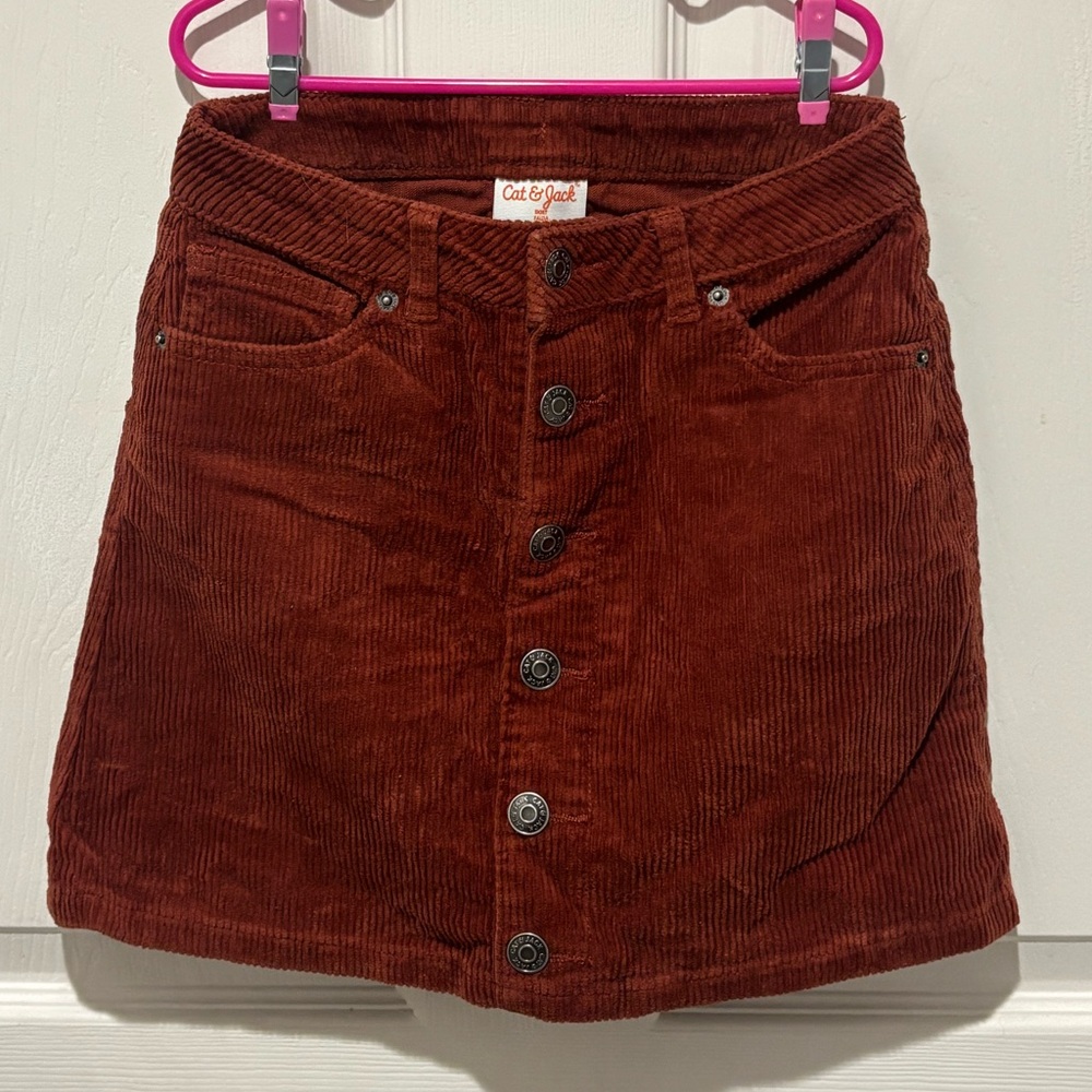 Cat & Jack Corduroy Button Down Skirt Brown